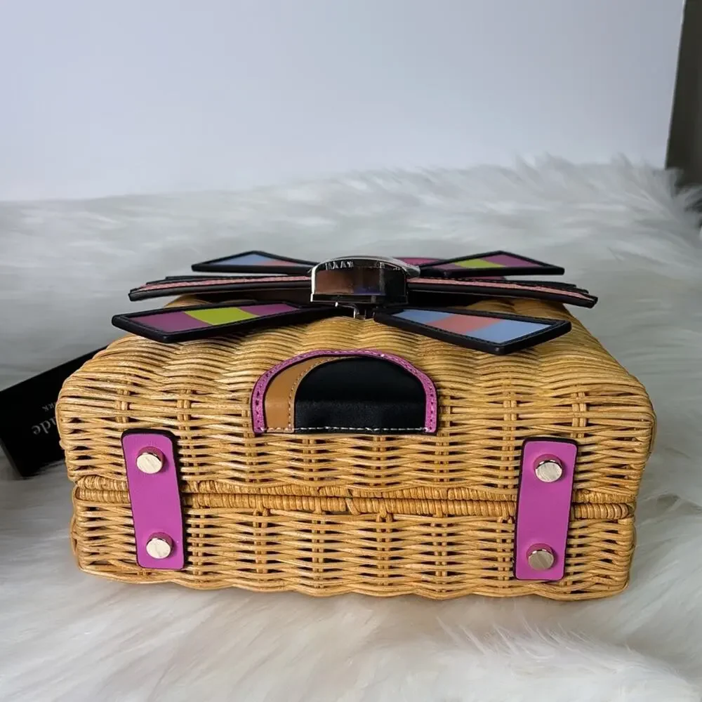 NWT Kate Spade Tee Time Wicker 3D Windmill Top-handle Bag - Picture 7 of 12